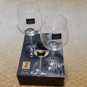Brand NIB Wilmax England Crystalline Set of 2 Wine Glasses. WL-888003 $72.00